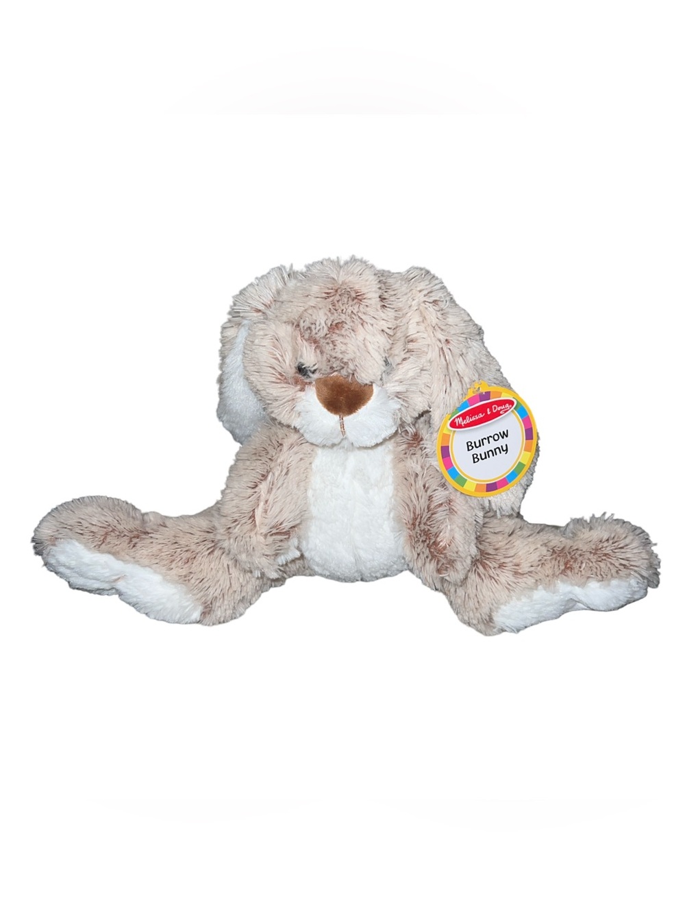 Melissa & Doug Burrow Bunny Rabbit Stuffed Plush Animal Toy 9”x17”